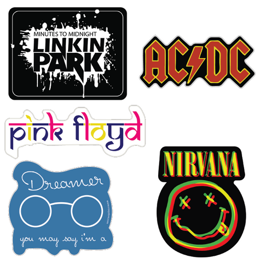 Rock Band Sticker Combo of 5