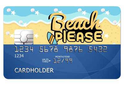 Beach Please Card Sticker