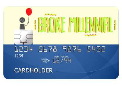 Broke Millennial Card Sticker